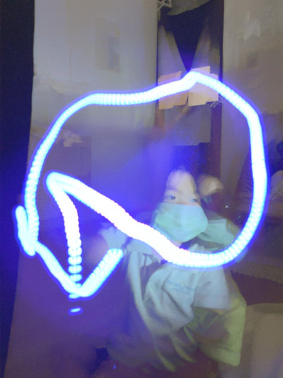 Children painting with light