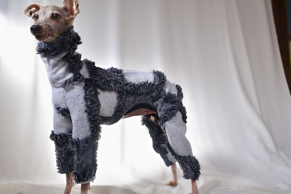 サムネイル： アシンメトリ　パッチワーク風ロンパース