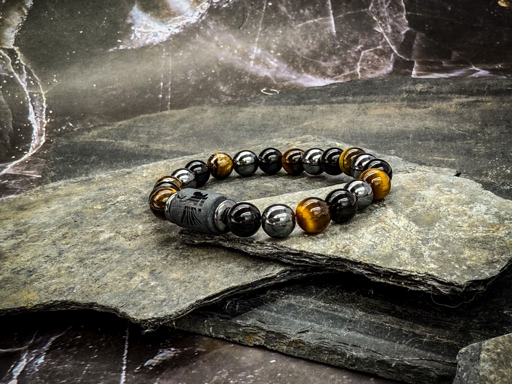 Bracelet Astro Vierge - Obsidienne / Oeil de Tigre / Hématite