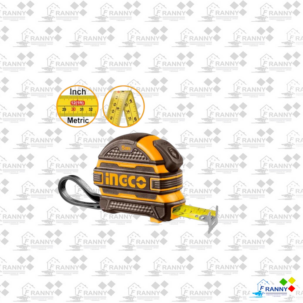 Cinta métrica Ingco de 5mx25mm con medidas en pulgadas y cm