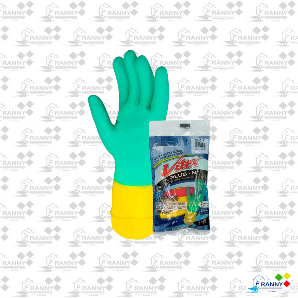 Guante Vitex Plus doble capa verde y amarillo talla 8