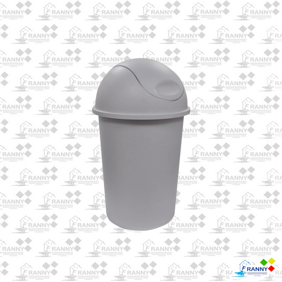 Bote de basura gris con tapa basculante
