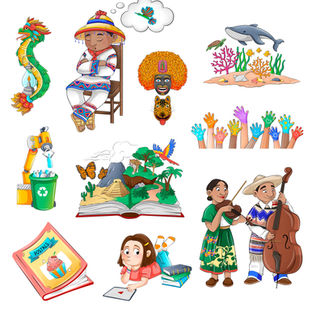 Ilustración editorial. Dibujos para libros de texto infantil