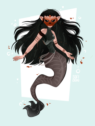 Ilustración digital y diseño de personajes. 