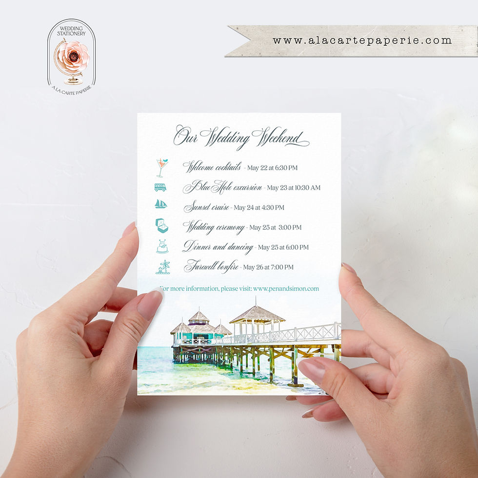 Thumbnail: Bahamas Andros Island Watercolor Illustrated Destination Wedding Invitation Set