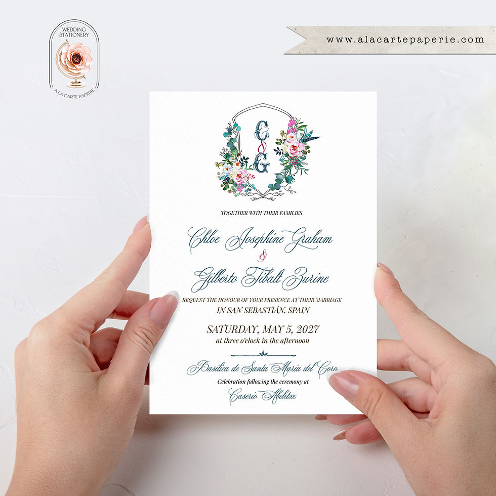 Thumbnail: San Sebastian Spain Basque Country Watercolor Destination Wedding Invitation Set