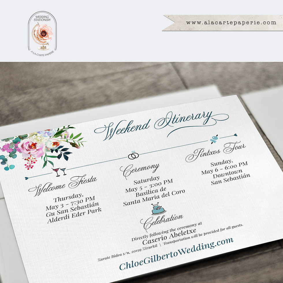 Thumbnail: San Sebastian Spain Basque Country Watercolor Destination Wedding Invitation Set