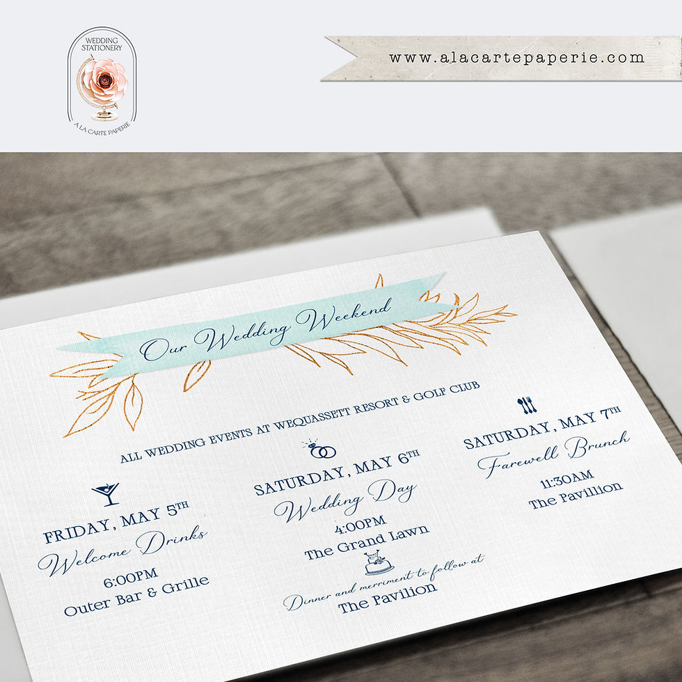 Thumbnail: Cape Cod Massachusetts Watercolor Illustrated Destination Wedding Invitation Set