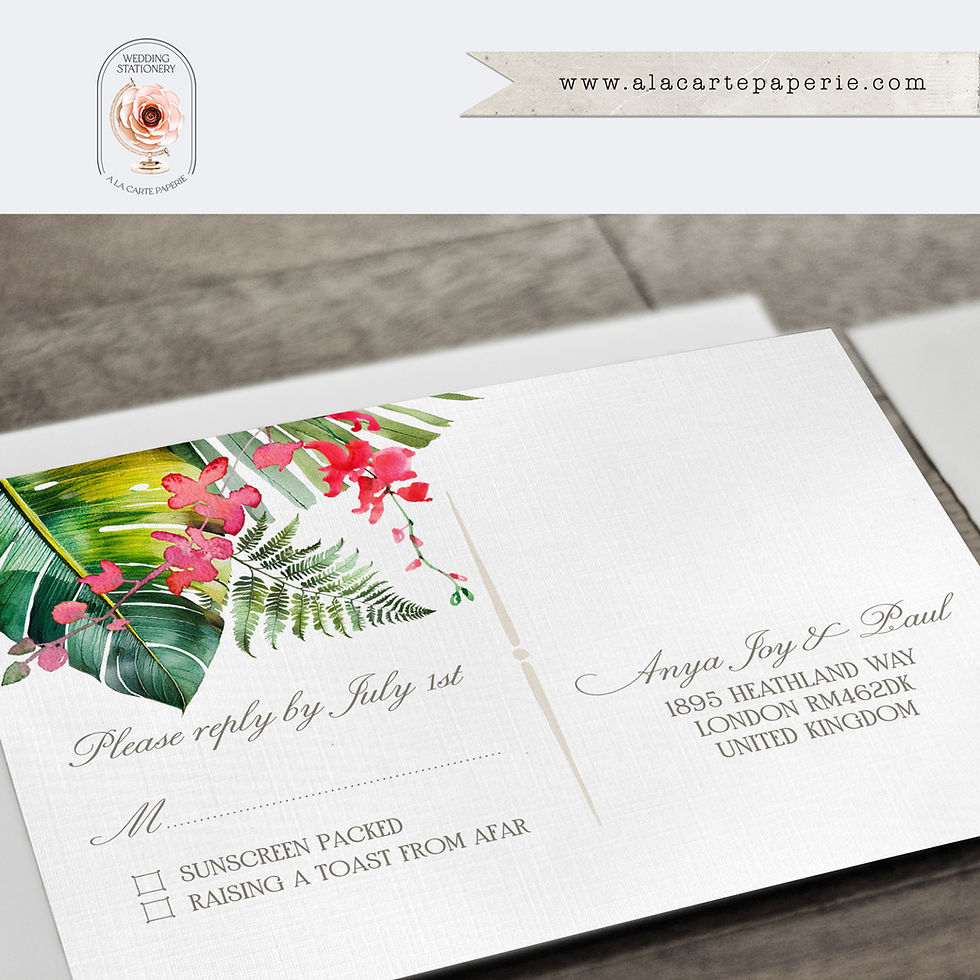 Thumbnail: Krabi Thailand Asian Watercolor Illustrated Thai Destination Wedding Invitations