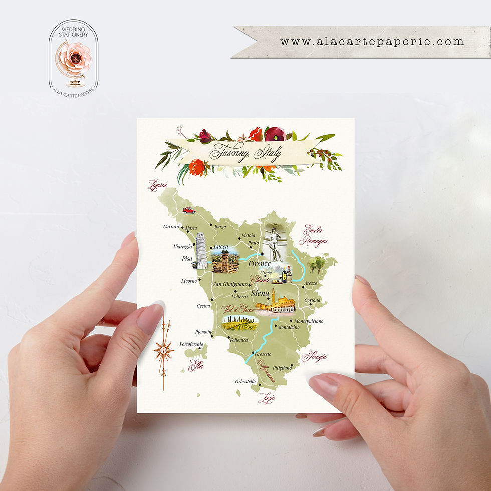 Thumbnail: Siena Italy Tuscany European Watercolor Destination Wedding Invitation Set