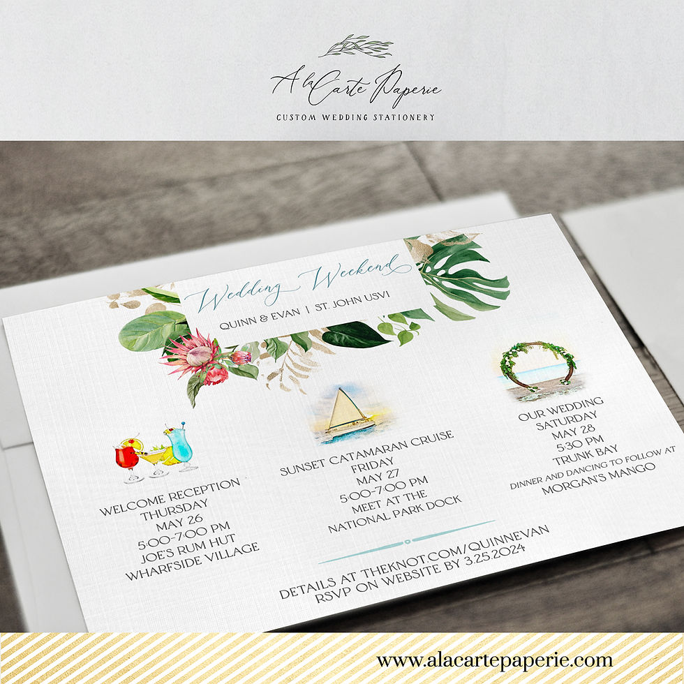 Thumbnail: St. John USVI Virgin Islands Destination Wedding Invitation Watercolor Set
