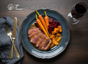 Cointreau-Lacquered Duck Breast & Caramelized Winter Aromatics