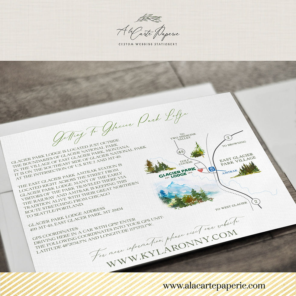 Thumbnail: Glacier National Park Montana Watercolor Destination Wedding Invitation Set