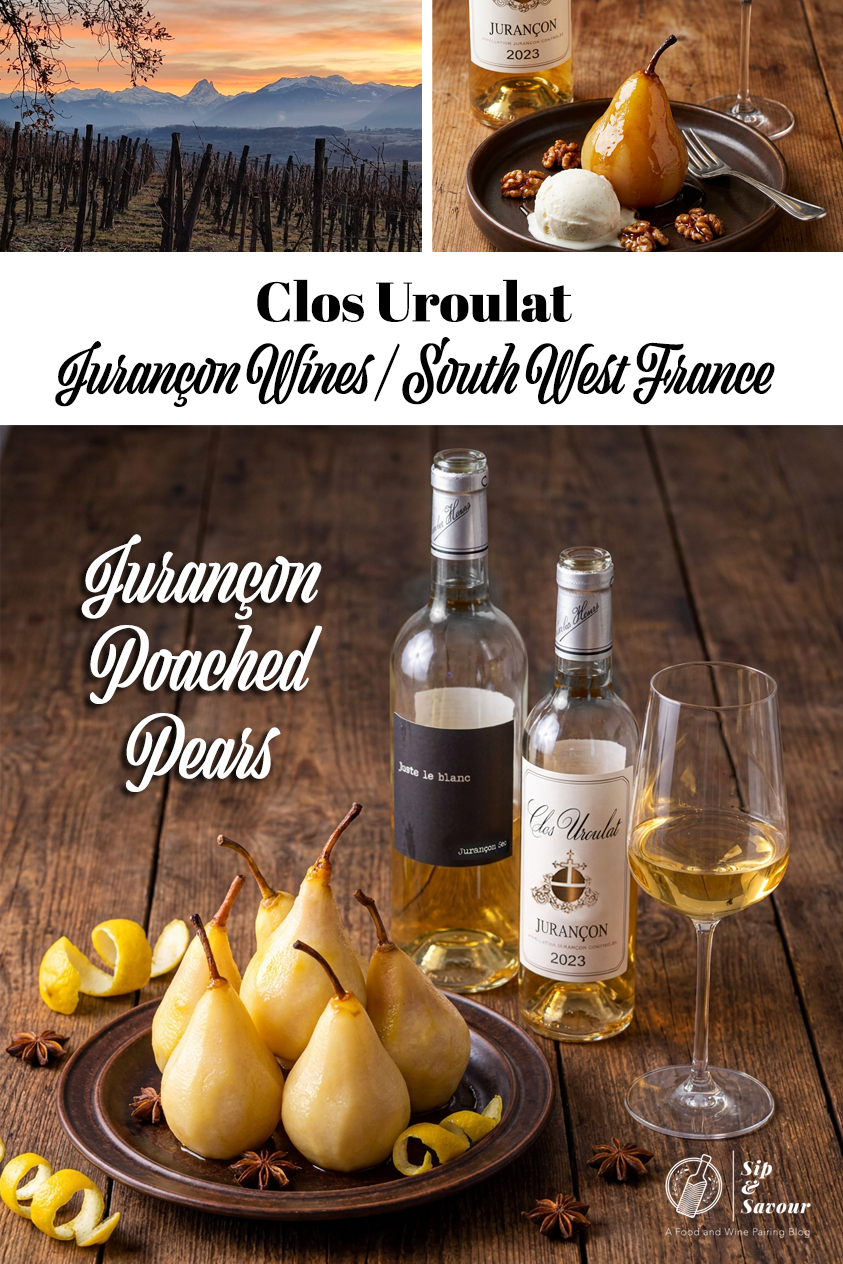 Jurançon Wine Poached Pears