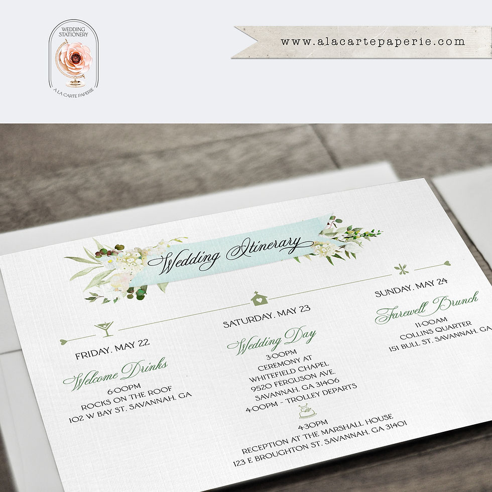 Thumbnail: Savannah Georgia Oak Tree Watercolor Illustrated Destination Wedding Invitations