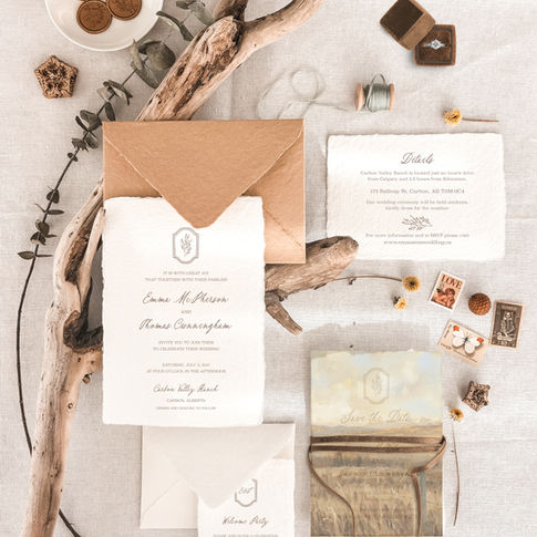 Heirloom Alberta Prairie  Wedding Invitation Set 