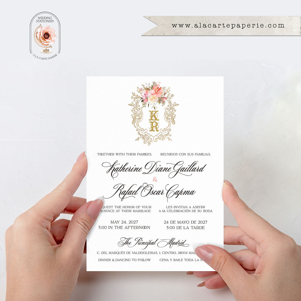 Thumbnail: Madrid Spain Watercolor Illustrated Destination Wedding Invitation Set