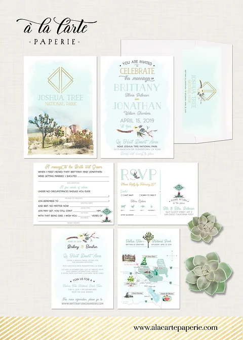 Joshua Tree Bohemian Desert Destination Wedding Invitation Modern