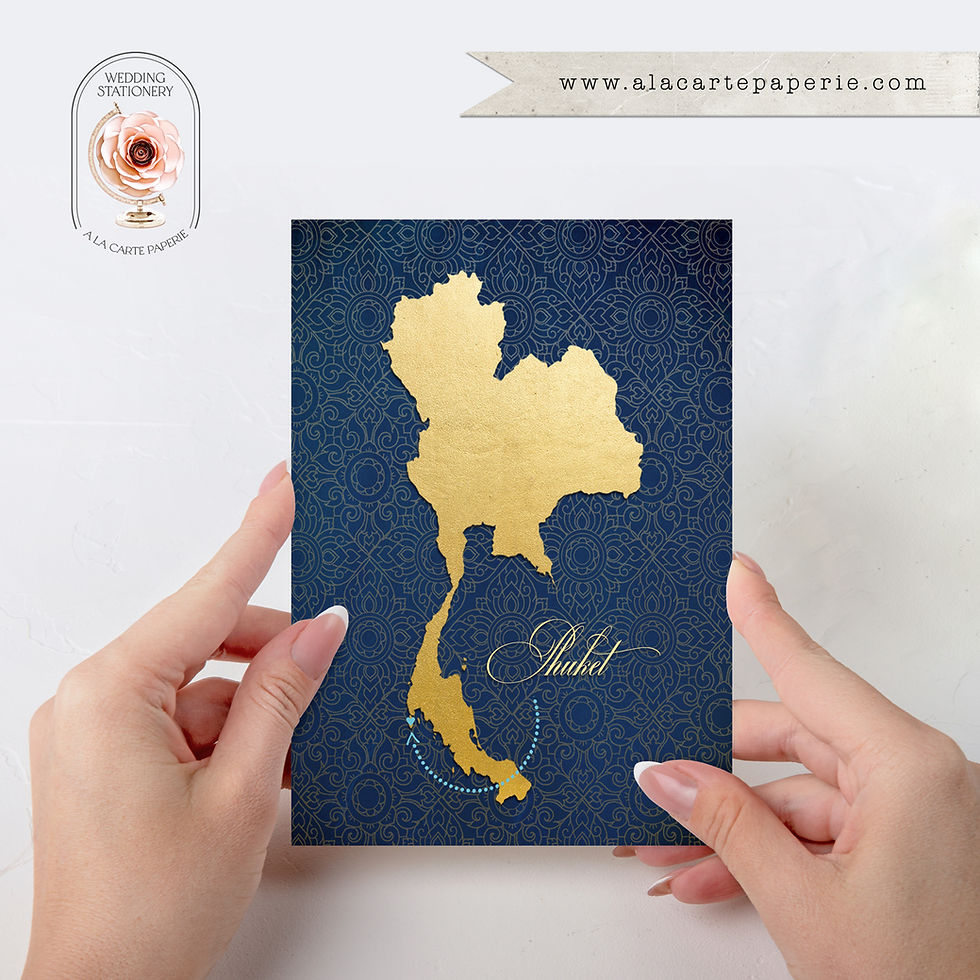 Thumbnail: Phuket Thailand Asia Illustrated Thai Destination Wedding Invitation Set