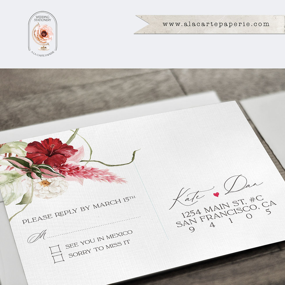 Thumbnail: Punta Mita Mexico Watercolor Illustrated Destination Wedding Invitation Set