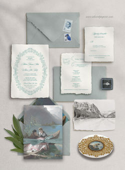 Custom Wedding Invitation Set Fairmont Château Lake Louise, Alberta Canada
