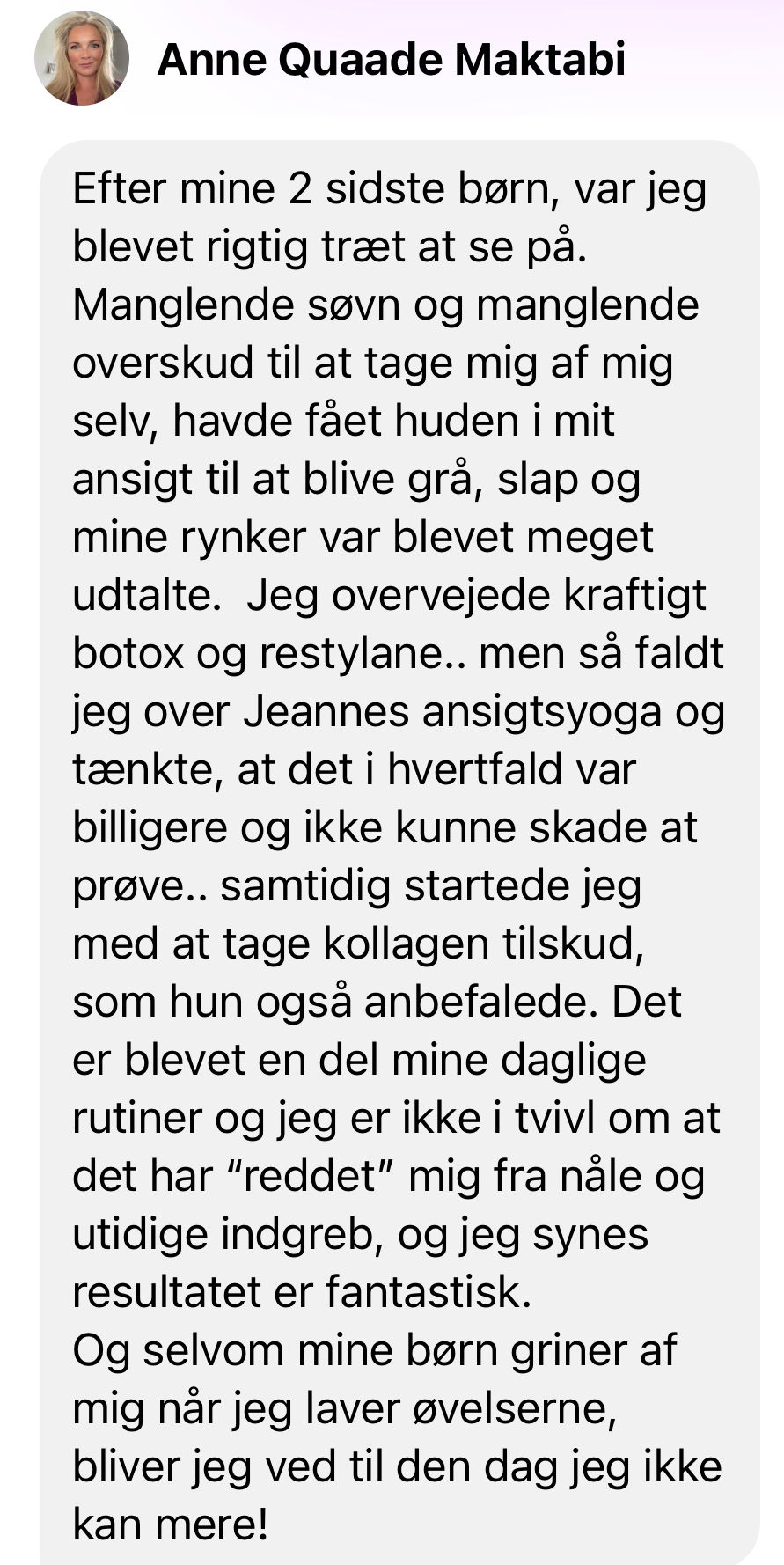 Efter ansigtsyoga