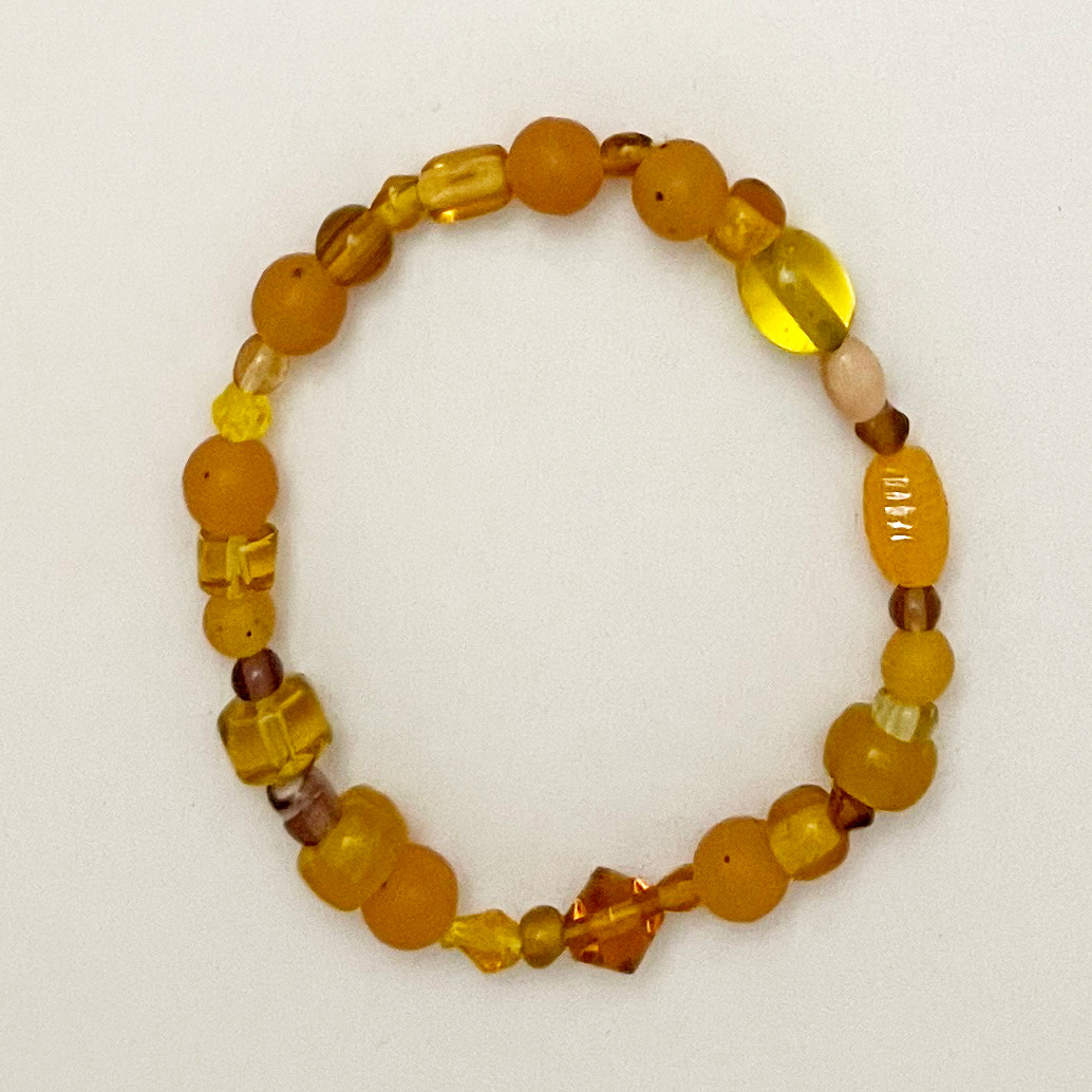 Yellow Bohemian glass bracelet