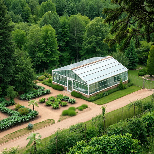 land with greenhouse