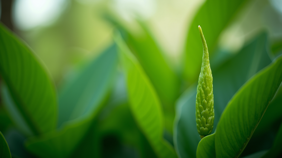 Close-up view of a vibrant green plant background