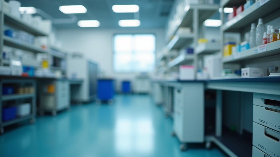 Eye-level view of a biotechnological research facility