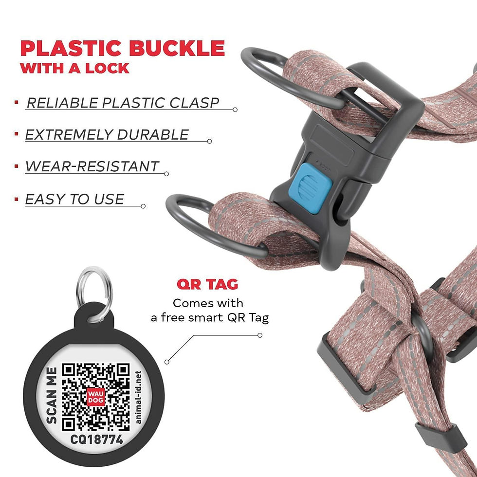 Thumbnail: Brown Cotton Dog Harness Eco Friendly Adjustable for Large Dogs L Size 2735 in