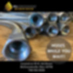 An image of a display of stainless steel hoses at No Pressure Services in McConnelsville, OH