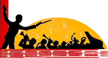 Image of orchestra as featured on a Globe Poster