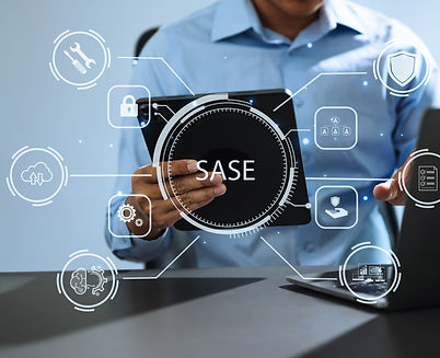 SASE Secure Access Service Edge concept Hand touching Secure Access Service Edge icon on v