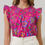 Thumbnail: Signy Magenta Floral Smocked Sleeveless Top