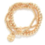 Thumbnail: Gold Beaded Bracelets with Cross and Heart Ornaments