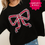 Thumbnail: Black Pullover Sweater with Red Plaid Bow Appliqué