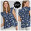 Thumbnail: Navy Floral Ruffle Shoulder Top