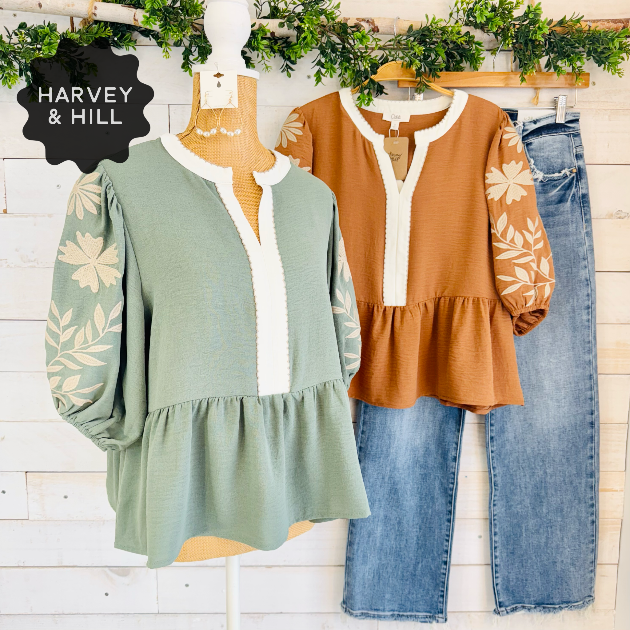 Lynden Airflow Babydoll Top with Embroidery