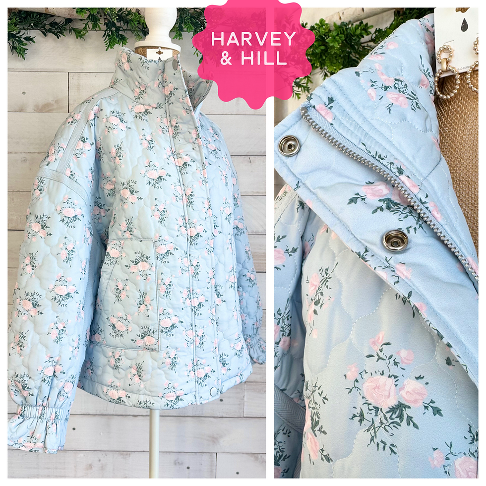 Floral puffer jacket