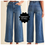 Thumbnail: Wide Leg Trouser Jeans with Front Leg Seam