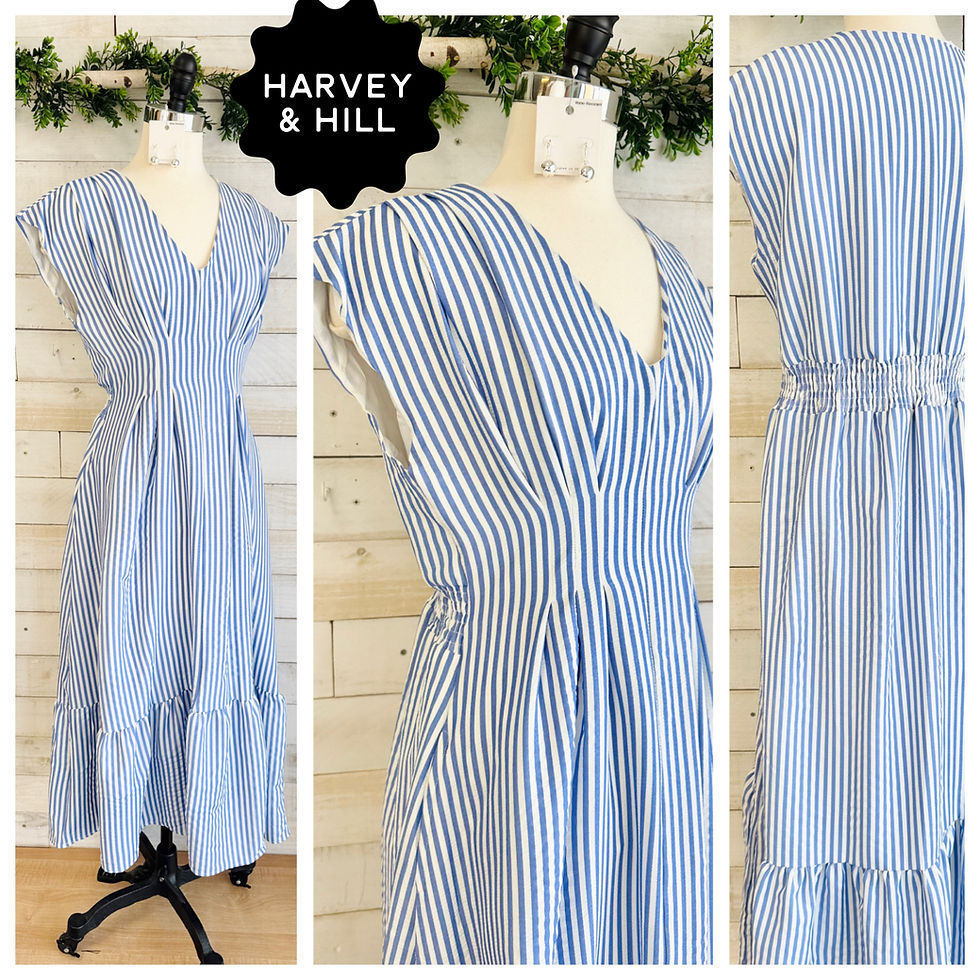 Thumbnail: OVERSIZED V-Neck Striped Pleated Maxi Dresses