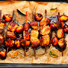 Chicken Shish Kebab on Plum Sauce