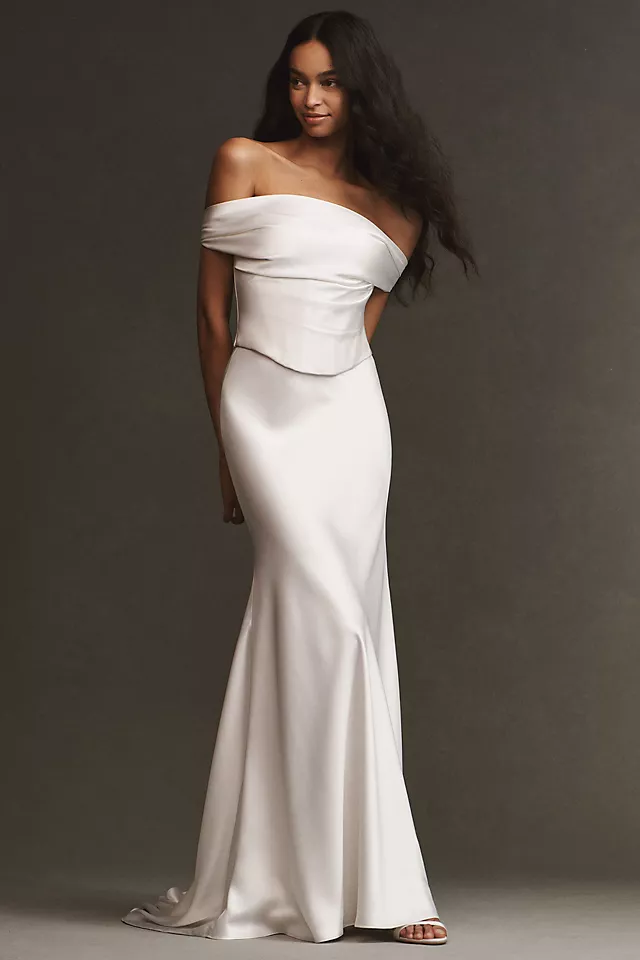 Anthropologie (US) Watters Donovan Off-The-Shoulder Satin Corset