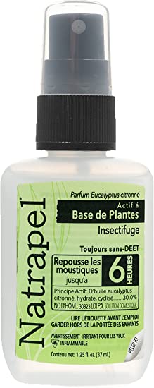 Natrapel 6-Hour Mosquito, Tick and Insect Repellent Pump Spray, DEET-Free Lemon Eucalyptus, Long Lasting Bug Protection, Repel Insects, Best Full Coverage, TSA Approved, Airplane Travel Size, 37mL