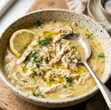 Mediterranean Lemon Chicken Soup with Preserved Lemon & Orzo