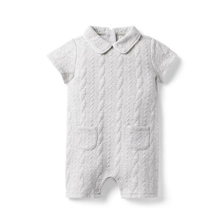 Baby Cable Jacquard Romper
by:
@Janie and Jack
Newborn Earl Grey Heather Baby Cable Jacquard Romper by Janie and Jack