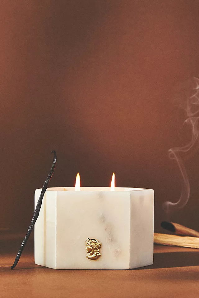 Sandalwood Vanilla Woody Gourmand marble candle