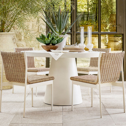 Huntington Wicker & Metal Outdoor Dining Side & Armchair