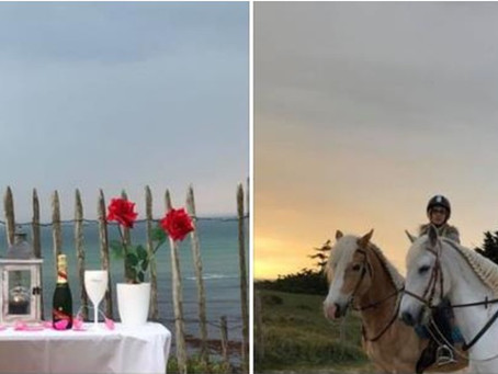 DEMANDE EN MARIAGE au coucher du soleil à cheval sur les plages de l'île de Ré
